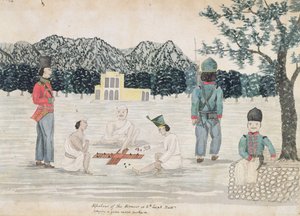 Skizze des Gurkha-Lebens in Dehra Dun, ca. 1821